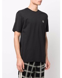 schwarzes T-Shirt mit einem Rundhalsausschnitt von Stone Island