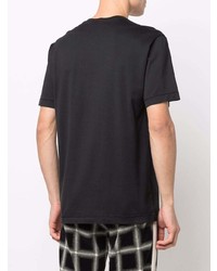 schwarzes T-Shirt mit einem Rundhalsausschnitt von Stone Island