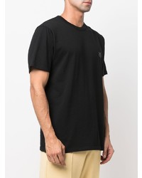 schwarzes T-Shirt mit einem Rundhalsausschnitt von MAISON KITSUNÉ