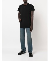 schwarzes T-Shirt mit einem Rundhalsausschnitt von Maison Margiela