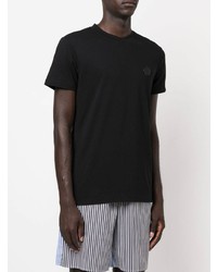 schwarzes T-Shirt mit einem Rundhalsausschnitt von Viktor & Rolf