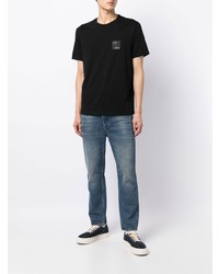 schwarzes T-Shirt mit einem Rundhalsausschnitt von Armani Exchange