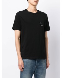 schwarzes T-Shirt mit einem Rundhalsausschnitt von Armani Exchange