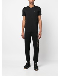 schwarzes T-Shirt mit einem Rundhalsausschnitt von Ea7 Emporio Armani