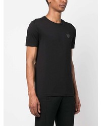 schwarzes T-Shirt mit einem Rundhalsausschnitt von Ea7 Emporio Armani