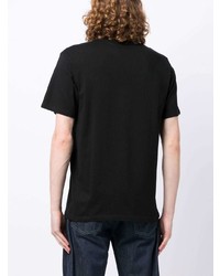 schwarzes T-Shirt mit einem Rundhalsausschnitt von MAISON KITSUNÉ