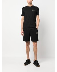 schwarzes T-Shirt mit einem Rundhalsausschnitt von Ea7 Emporio Armani