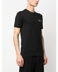 schwarzes T-Shirt mit einem Rundhalsausschnitt von Ea7 Emporio Armani