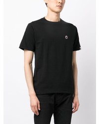 schwarzes T-Shirt mit einem Rundhalsausschnitt von BAPE BLACK *A BATHING APE®