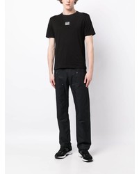 schwarzes T-Shirt mit einem Rundhalsausschnitt von Ea7 Emporio Armani