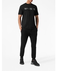 schwarzes T-Shirt mit einem Rundhalsausschnitt von Plein Sport