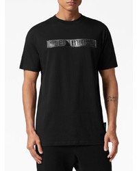 schwarzes T-Shirt mit einem Rundhalsausschnitt von Plein Sport