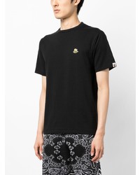 schwarzes T-Shirt mit einem Rundhalsausschnitt von A Bathing Ape