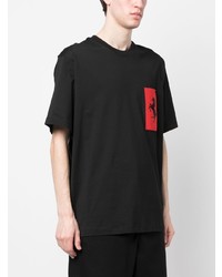 schwarzes T-Shirt mit einem Rundhalsausschnitt von Ferrari