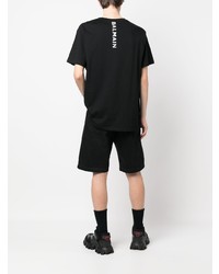 schwarzes T-Shirt mit einem Rundhalsausschnitt von Balmain