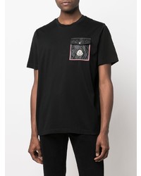 schwarzes T-Shirt mit einem Rundhalsausschnitt von Moncler