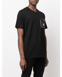 schwarzes T-Shirt mit einem Rundhalsausschnitt von Moncler