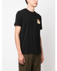 schwarzes T-Shirt mit einem Rundhalsausschnitt von Moschino