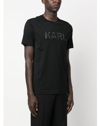 schwarzes T-Shirt mit einem Rundhalsausschnitt von Karl Lagerfeld