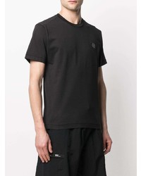 schwarzes T-Shirt mit einem Rundhalsausschnitt von Stone Island