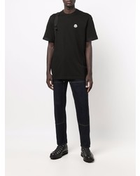 schwarzes T-Shirt mit einem Rundhalsausschnitt von Moncler