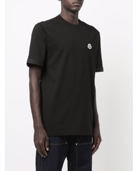 schwarzes T-Shirt mit einem Rundhalsausschnitt von Moncler