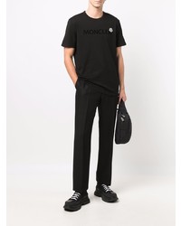 schwarzes T-Shirt mit einem Rundhalsausschnitt von Moncler