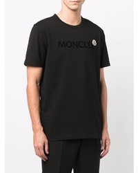 schwarzes T-Shirt mit einem Rundhalsausschnitt von Moncler