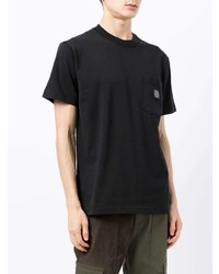 schwarzes T-Shirt mit einem Rundhalsausschnitt von Stone Island