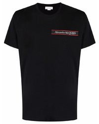 schwarzes T-Shirt mit einem Rundhalsausschnitt von Alexander McQueen