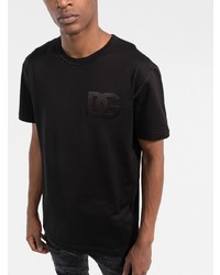 schwarzes T-Shirt mit einem Rundhalsausschnitt von Dolce & Gabbana