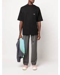 schwarzes T-Shirt mit einem Rundhalsausschnitt von MSGM