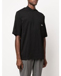 schwarzes T-Shirt mit einem Rundhalsausschnitt von MSGM