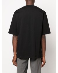 schwarzes T-Shirt mit einem Rundhalsausschnitt von MSGM