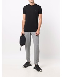 schwarzes T-Shirt mit einem Rundhalsausschnitt von Emporio Armani