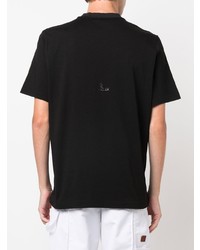 schwarzes T-Shirt mit einem Rundhalsausschnitt von Moncler