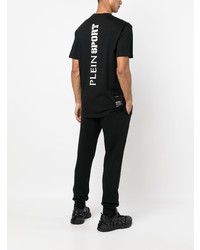 schwarzes T-Shirt mit einem Rundhalsausschnitt von Plein Sport