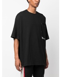 schwarzes T-Shirt mit einem Rundhalsausschnitt von Incotex