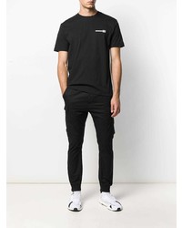 schwarzes T-Shirt mit einem Rundhalsausschnitt von Les Hommes Urban