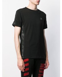 schwarzes T-Shirt mit einem Rundhalsausschnitt von Philipp Plein