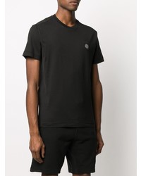 schwarzes T-Shirt mit einem Rundhalsausschnitt von Stone Island