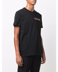 schwarzes T-Shirt mit einem Rundhalsausschnitt von Alexander McQueen