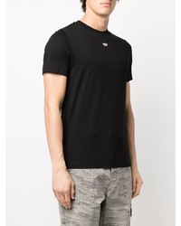 schwarzes T-Shirt mit einem Rundhalsausschnitt von Diesel