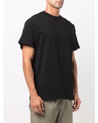 schwarzes T-Shirt mit einem Rundhalsausschnitt von Jil Sander