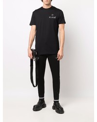 schwarzes T-Shirt mit einem Rundhalsausschnitt von Philipp Plein