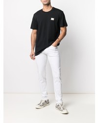 schwarzes T-Shirt mit einem Rundhalsausschnitt von Moschino