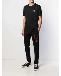 schwarzes T-Shirt mit einem Rundhalsausschnitt von Philipp Plein