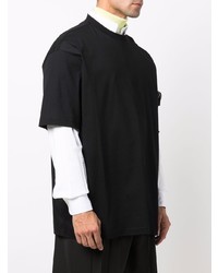 schwarzes T-Shirt mit einem Rundhalsausschnitt von Prada
