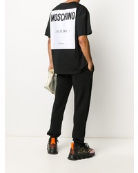 schwarzes T-Shirt mit einem Rundhalsausschnitt von Moschino