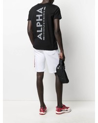 schwarzes T-Shirt mit einem Rundhalsausschnitt von Alpha Industries